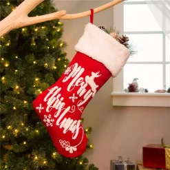 Glitzhome 21 In. H Fabric Stocking, In. Merry Christmas In -Alpine Corporation Shop glitzhome christmas stockings 1113202454 31 1000