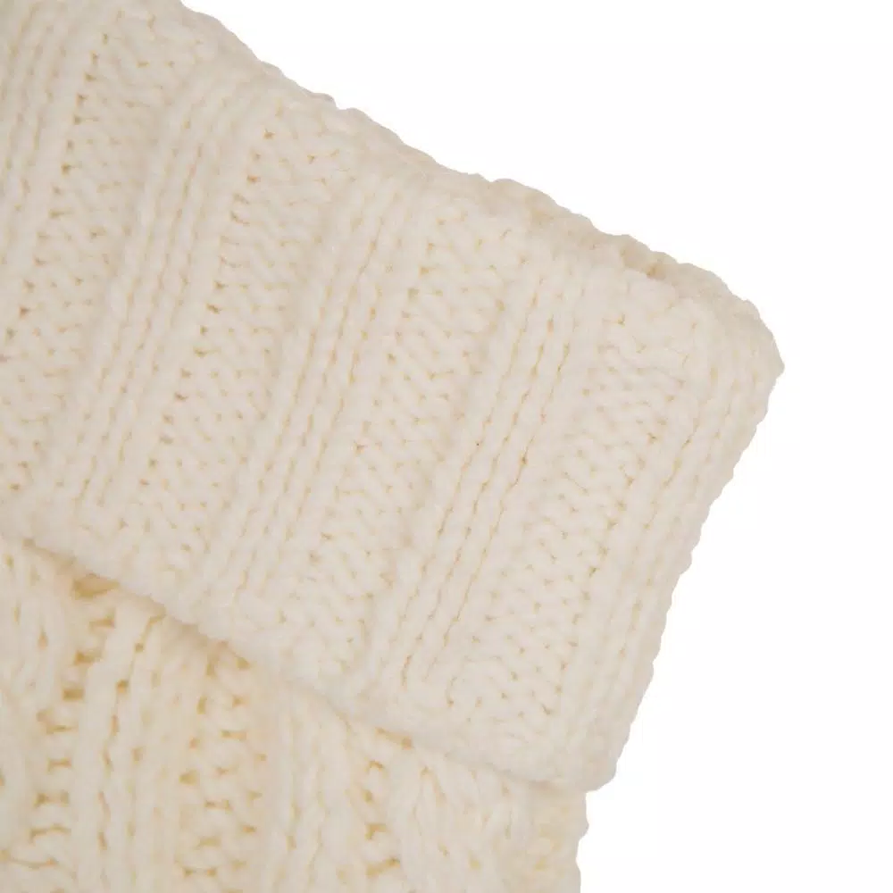 Glitzhome 24 In.H Knitted Polyester Christmas Stocking With Pom Ball-White 5 Glitzhome 24 In.H Knitted Polyester Christmas Stocking With Pom Ball-White - Image 3