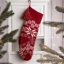 Glitzhome 24 In.H Knited Acrylic Christmas Stocking With Snowflake -Alpine Corporation Shop glitzhome christmas stockings 1113202619 31 1000