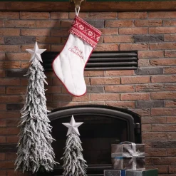 Glitzhome 21 In. L White Fleece Christmas Stocking – Merry Christmas -Alpine Corporation Shop glitzhome christmas stockings 1113203048 31 1000