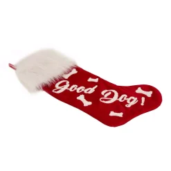 Glitzhome 22 In. L Velvet Christmas Stocking With Plush Cuff- Good Dog -Alpine Corporation Shop glitzhome christmas stockings 1113203057 1f 1000