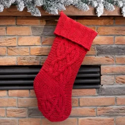 Glitzhome 22 In. L Knitted Polyester Red Christmas Stocking -Alpine Corporation Shop glitzhome christmas stockings 1113203190 31 1000