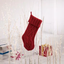 Glitzhome 22 In. L Knitted Polyester Red Christmas Stocking -Alpine Corporation Shop glitzhome christmas stockings 1113203190 d4 1000