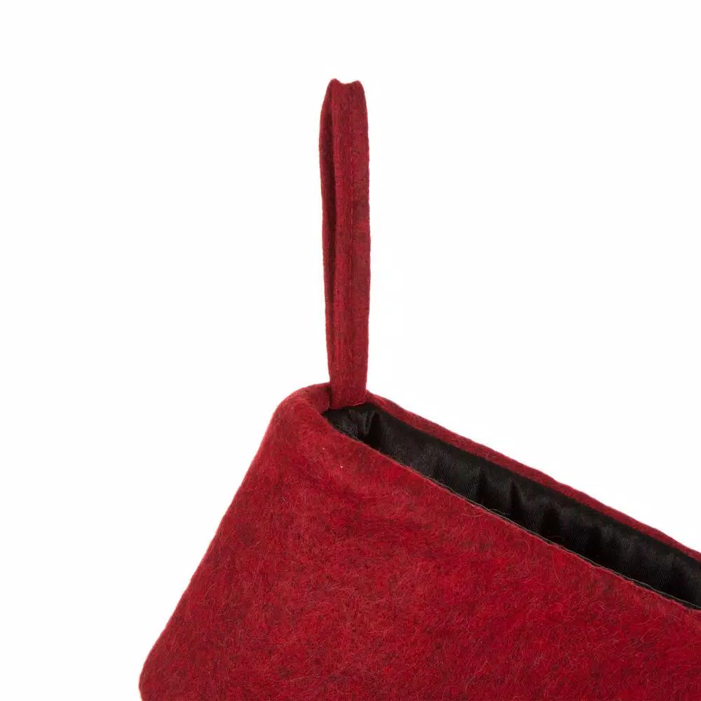 Glitzhome 20 In. L Black And White Plaid Fabric Christmas Stocking 5 Glitzhome 20 In. L Black And White Plaid Fabric Christmas Stocking - Image 3