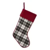 Glitzhome 20 In. L Black And White Plaid Fabric Christmas Stocking -Alpine Corporation Shop glitzhome christmas stockings 1113203329 64 1000