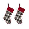 Glitzhome 20 In. Black And White Cotton/Spandex Plaid Fabric Cotton Christmas Stocking Decoration (2-Pack) 2 Glitzhome 20 In. Black And White Cotton/Spandex Plaid Fabric Cotton Christmas Stocking Decoration (2-Pack) -Alpine Corporation Shop glitzhome christmas stockings 2004700040 64 1000