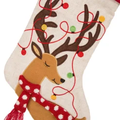 Glitzhome 21 In. H LED Embroidered Polyester Linen Christmas Decoration Stocking (2-Pack) 12 Glitzhome 21 In. H LED Embroidered Polyester Linen Christmas Decoration Stocking (2-Pack) -Alpine Corporation Shop glitzhome christmas stockings 2004700042 44 1000
