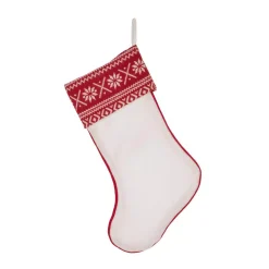 Glitzhome 21 In. White Fleece Polyester Christmas Decoration Stocking (2-Pack) -Alpine Corporation Shop glitzhome christmas stockings 2004700043 fa 1000