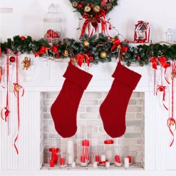 Glitzhome 22 In. Knitted Polyester Red Christmas Decoration Stocking (2-Pack) 15 Glitzhome 22 In. Knitted Polyester Red Christmas Decoration Stocking (2-Pack) -Alpine Corporation Shop glitzhome christmas stockings 2004700045 31 1000