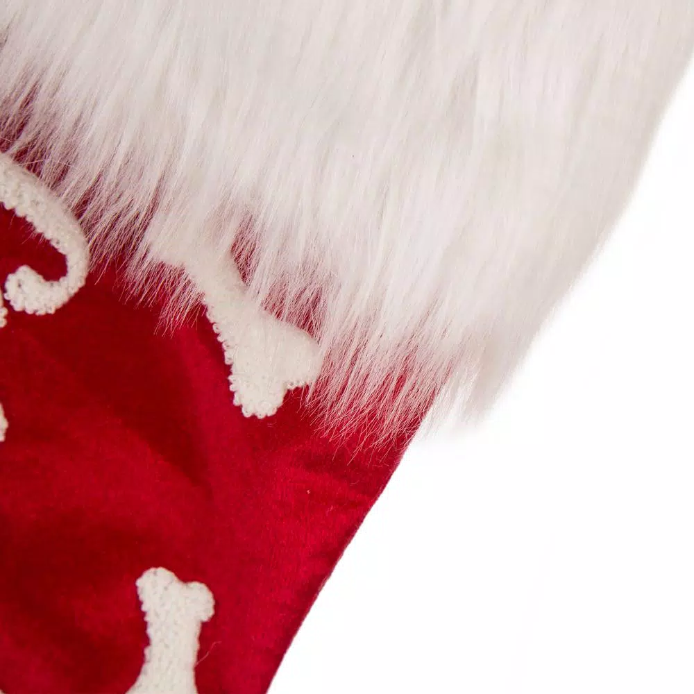 Glitzhome 21 In. H Polyester Velvet Christmas Stocking With Plush Cuff- Good Dog (2-Pack) 6 Glitzhome 21 In. H Polyester Velvet Christmas Stocking With Plush Cuff- Good Dog (2-Pack) - Image 4