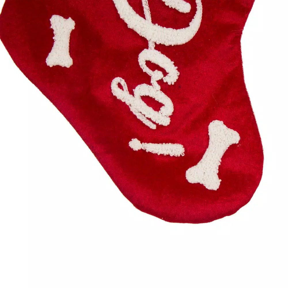 Glitzhome 21 In. H Polyester Velvet Christmas Stocking With Plush Cuff- Good Dog (2-Pack) 7 Glitzhome 21 In. H Polyester Velvet Christmas Stocking With Plush Cuff- Good Dog (2-Pack) - Image 5