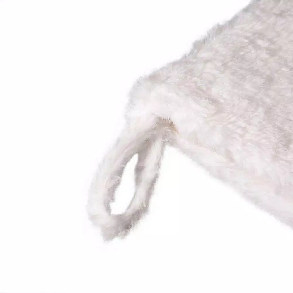 Glitzhome 21 In. H Polyester White Plush Stocking With Snowflake Christmas 6 Glitzhome 21 In. H Polyester White Plush Stocking With Snowflake Christmas - Image 4