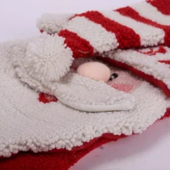 Glitzhome 20 In. Polyester/Acrylic Hooked Christmas Stocking With 3D Santa -Alpine Corporation Shop glitzhome christmas stockings jk13403wsa 4f 1000