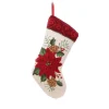 Glitzhome 19 In. Polyester/Acrylic Hooked Christmas Stocking With Poinsettia -Alpine Corporation Shop glitzhome christmas stockings jk29260a 64 1000