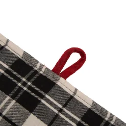 Glitzhome 48 In. D Black And White Plaid Fabric Christmas Tree Skirt With Red Trim -Alpine Corporation Shop glitzhome christmas tree skirts collars 1103203332 1f 1000
