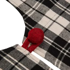 Glitzhome 48 In. D Black And White Plaid Fabric Christmas Tree Skirt With Red Trim -Alpine Corporation Shop glitzhome christmas tree skirts collars 1103203332 4f 1000