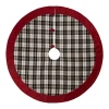 Glitzhome 48 In. D Black And White Plaid Fabric Christmas Tree Skirt With Red Trim -Alpine Corporation Shop glitzhome christmas tree skirts collars 1103203332 64 1000