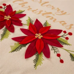 Glitzhome 48 In. D Fabric Christmas Tree Skirt In Poinsettia 12 Glitzhome 48 In. D Fabric Christmas Tree Skirt In Poinsettia -Alpine Corporation Shop glitzhome christmas tree skirts collars 1113202457 4f 1000