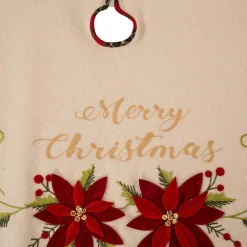 Glitzhome 48 In. D Fabric Christmas Tree Skirt In Poinsettia 15 Glitzhome 48 In. D Fabric Christmas Tree Skirt In Poinsettia -Alpine Corporation Shop glitzhome christmas tree skirts collars 1113202457 fa 1000