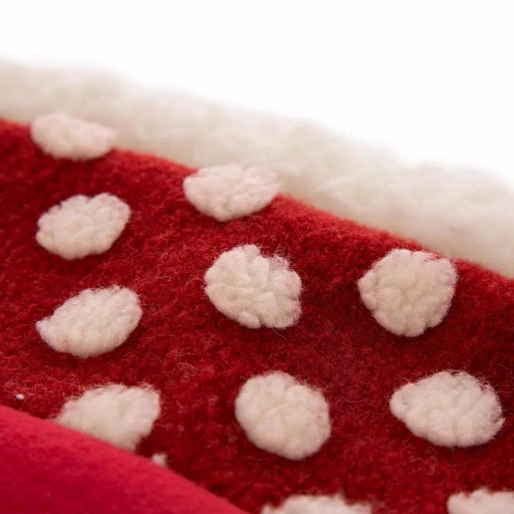 Glitzhome 48 In. D Fabric Christmas Tree Skirt In Pompom 6 Glitzhome 48 In. D Fabric Christmas Tree Skirt In Pompom - Image 4