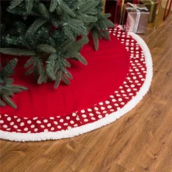 Glitzhome 48 In. D Fabric Christmas Tree Skirt In Pompom 13 Glitzhome 48 In. D Fabric Christmas Tree Skirt In Pompom -Alpine Corporation Shop glitzhome christmas tree skirts collars 1113202460 31 1000