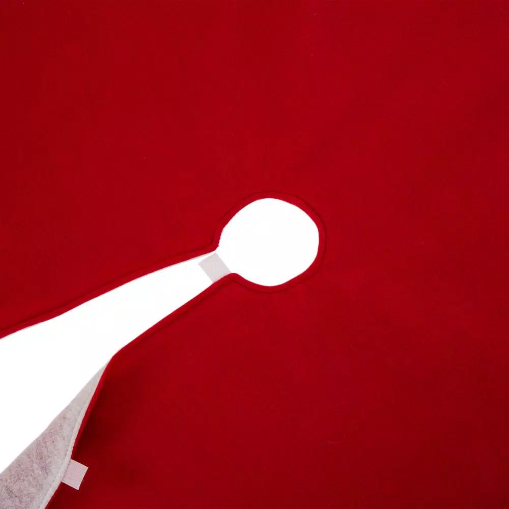 Glitzhome 48 In. D Fabric Christmas Tree Skirt In Pompom 4 Glitzhome 48 In. D Fabric Christmas Tree Skirt In Pompom - Image 2