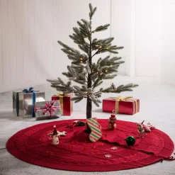Glitzhome 52 In. D Knitted Acrylic Red Christmas Tree Skirt 17 Glitzhome 52 In. D Knitted Acrylic Red Christmas Tree Skirt -Alpine Corporation Shop glitzhome christmas tree skirts collars 1113202582 31 1000