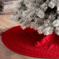 Glitzhome 52 In. D Knitted Acrylic Red Christmas Tree Skirt 16 Glitzhome 52 In. D Knitted Acrylic Red Christmas Tree Skirt -Alpine Corporation Shop glitzhome christmas tree skirts collars 1113202582 76 1000