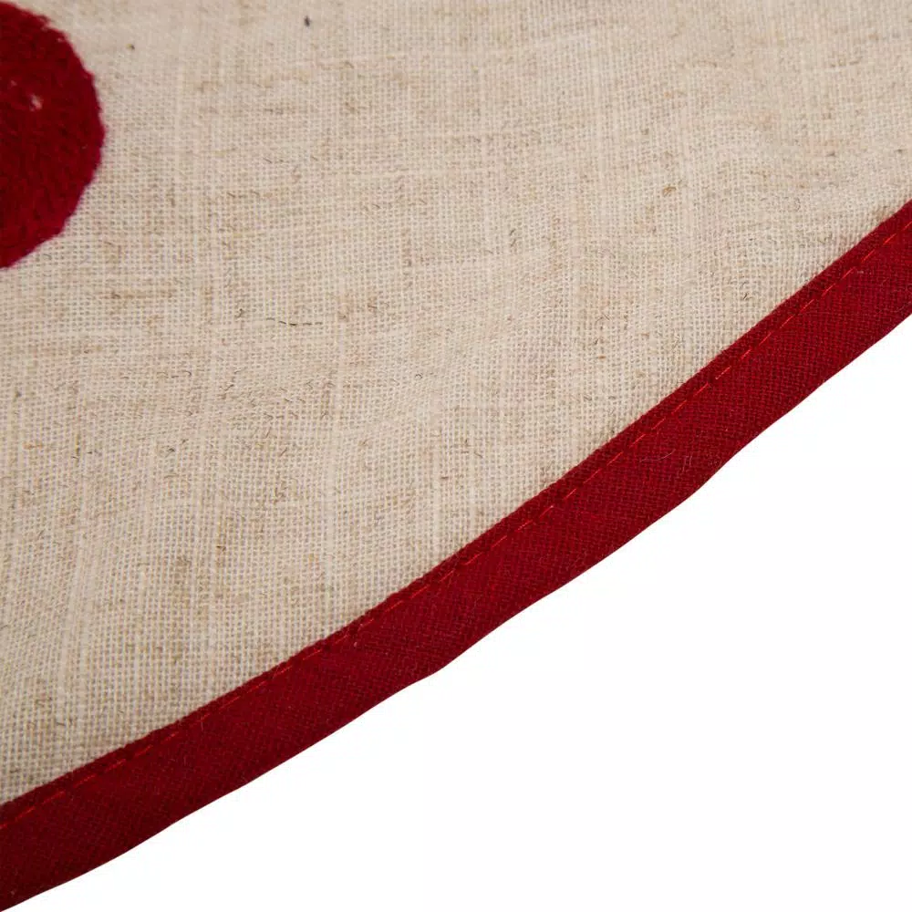 Glitzhome 48 In. D LED Embroidered Linen Christmas Tree Skirt – Merry Christmas 5 Glitzhome 48 In. D LED Embroidered Linen Christmas Tree Skirt – Merry Christmas - Image 3