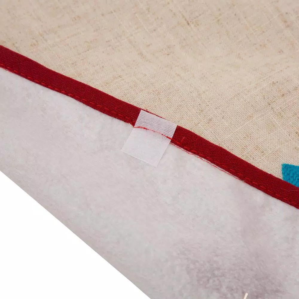 Glitzhome 48 In. D LED Embroidered Linen Christmas Tree Skirt – Merry Christmas 8 Glitzhome 48 In. D LED Embroidered Linen Christmas Tree Skirt – Merry Christmas - Image 6