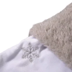 Glitzhome 48 In. Tree Skirt And 21 In. H Stocking (Set Of 3 White Fleece Christmas Decorations) 12 Glitzhome 48 In. Tree Skirt And 21 In. H Stocking (Set Of 3 White Fleece Christmas Decorations) -Alpine Corporation Shop glitzhome christmas tree skirts collars 2004700088 1f 1000