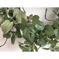 Glitzhome 24 In. Green Unlit Seasonal Artificial Christmas Wreath With Eucalyptus -Alpine Corporation Shop glitzhome christmas wreaths lkw20209gn 1f 1000