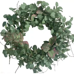 Glitzhome 24 In. Green Unlit Seasonal Artificial Christmas Wreath With Eucalyptus