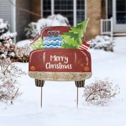 Glitzhome 31.89 In. H Rusty Metal Christmas Truck Yard Stake Or Standing Decor Or Wall Decor 17 Glitzhome 31.89 In. H Rusty Metal Christmas Truck Yard Stake Or Standing Decor Or Wall Decor -Alpine Corporation Shop glitzhome christmas yard decorations 1106202987 31 1000