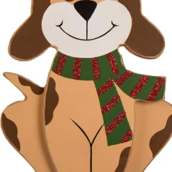 Glitzhome 7.76 In. H Wooden Metal Christmas Stocking Holder Dog -Alpine Corporation Shop glitzhome stocking holders 1124202626 1f 1000
