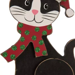 Glitzhome 7.76 In. H Wooden Metal Christmas Stocking Holder Cat 12 Glitzhome 7.76 In. H Wooden Metal Christmas Stocking Holder Cat -Alpine Corporation Shop glitzhome stocking holders 1124202627 1f 1000