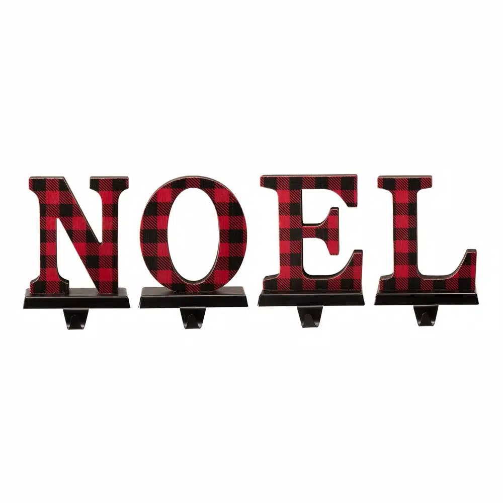 Glitzhome Wooden/Metal NOEL Christmas Stocking Holder (Set Of 4) 3 Glitzhome Wooden/Metal NOEL Christmas Stocking Holder (Set Of 4)