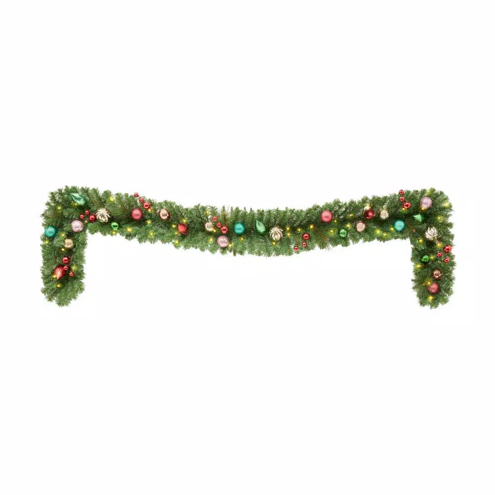 Home Accents Holiday 9 Ft. Fantasleigh Battery Operated Pre-Lit LED Artificial Christmas Garland 6 Home Accents Holiday 9 Ft. Fantasleigh Battery Operated Pre-Lit LED Artificial Christmas Garland - Image 4
