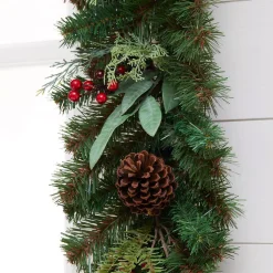 Home Accents Holiday 17 Ft. Woodmoore Unlit Artificial Christmas Garland 11 Home Accents Holiday 17 Ft. Woodmoore Unlit Artificial Christmas Garland -Alpine Corporation Shop home accents holiday christmas garland chzh3811602th9 1d 1000