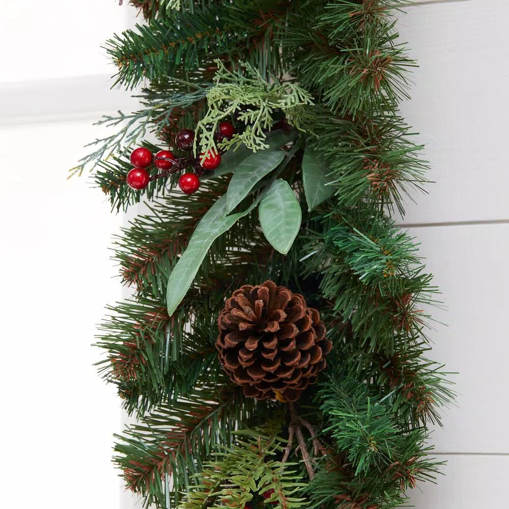 Home Accents Holiday 17 Ft. Woodmoore Unlit Artificial Christmas Garland 7 Home Accents Holiday 17 Ft. Woodmoore Unlit Artificial Christmas Garland - Image 5