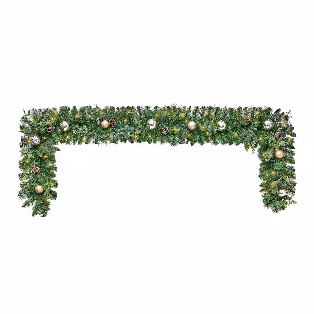 Home Accents Holiday 9 Ft. St. Germain Battery Operated Mixed Pine LED Pre-Lit Christmas Garland With Timer 7 Home Accents Holiday 9 Ft. St. Germain Battery Operated Mixed Pine LED Pre-Lit Christmas Garland With Timer - Image 5