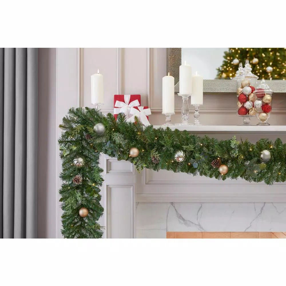 Home Accents Holiday 9 Ft. St. Germain Battery Operated Mixed Pine LED Pre-Lit Christmas Garland With Timer 5 Home Accents Holiday 9 Ft. St. Germain Battery Operated Mixed Pine LED Pre-Lit Christmas Garland With Timer - Image 3