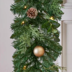 Home Accents Holiday 9 Ft. St. Germain Battery Operated Mixed Pine LED Pre-Lit Christmas Garland With Timer 15 Home Accents Holiday 9 Ft. St. Germain Battery Operated Mixed Pine LED Pre-Lit Christmas Garland With Timer -Alpine Corporation Shop home accents holiday christmas garland chzh3812070h3 77 1000