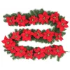 Home Accents Holiday 9 Ft. Berry Bliss Battery Operated Pre-Lit LED Artificial Christmas Garland With Poinsettia -Alpine Corporation Shop home accents holiday christmas garland chzh3812096h2 64 1000