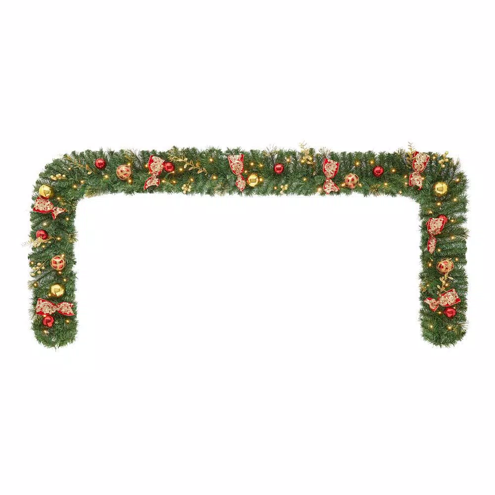 Home Accents Holiday 12 Ft. Royal Easton Battery Operated Pre-Lit LED Artificial Christmas Garland 7 Home Accents Holiday 12 Ft. Royal Easton Battery Operated Pre-Lit LED Artificial Christmas Garland - Image 5