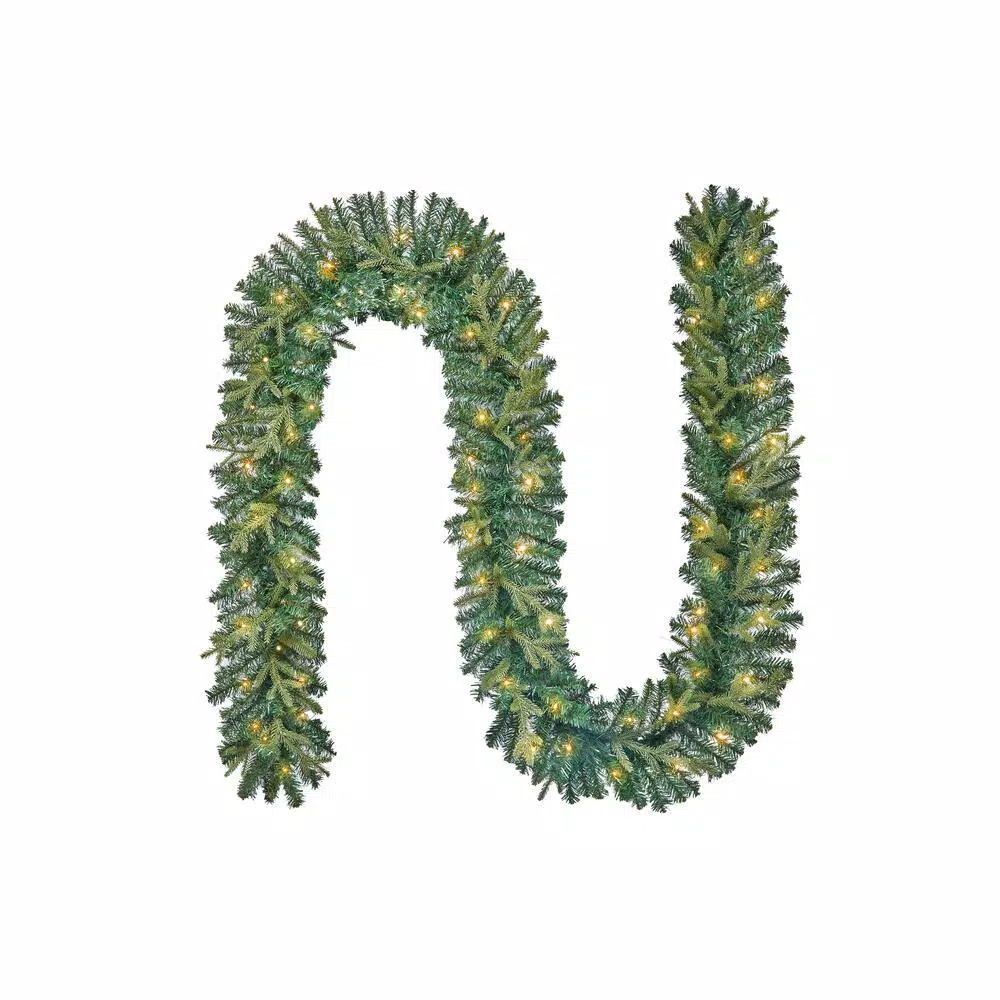 Home Accents Holiday 12 Ft. Elegant Battery Operated Noble Fir LED Pre-Lit Christmas Garland With Timer And 70-Micro Dot Light 3 Home Accents Holiday 12 Ft. Elegant Battery Operated Noble Fir LED Pre-Lit Christmas Garland With Timer And 70-Micro Dot Light