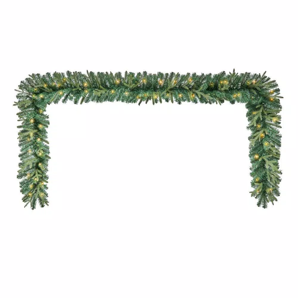 Home Accents Holiday 12 Ft. Elegant Battery Operated Noble Fir LED Pre-Lit Christmas Garland With Timer And 70-Micro Dot Light 8 Home Accents Holiday 12 Ft. Elegant Battery Operated Noble Fir LED Pre-Lit Christmas Garland With Timer And 70-Micro Dot Light - Image 6