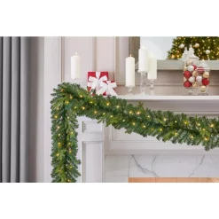 Home Accents Holiday 12 Ft. Elegant Battery Operated Noble Fir LED Pre-Lit Christmas Garland With Timer And 70-Micro Dot Light 13 Home Accents Holiday 12 Ft. Elegant Battery Operated Noble Fir LED Pre-Lit Christmas Garland With Timer And 70-Micro Dot Light -Alpine Corporation Shop home accents holiday christmas garland seyi710009t42 a0 1000