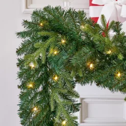 Home Accents Holiday 12 Ft. Elegant Battery Operated Noble Fir LED Pre-Lit Christmas Garland With Timer And 70-Micro Dot Light 16 Home Accents Holiday 12 Ft. Elegant Battery Operated Noble Fir LED Pre-Lit Christmas Garland With Timer And 70-Micro Dot Light -Alpine Corporation Shop home accents holiday christmas garland seyi710009t42 c3 1000