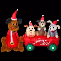 Home Accents Holiday 7 Ft. W Pre-Lit Life Size Inflatable Wagon With Christmas Puppies Scene 9 Home Accents Holiday 7 Ft. W Pre-Lit Life Size Inflatable Wagon With Christmas Puppies Scene -Alpine Corporation Shop home accents holiday christmas inflatables 111965 c3 1000
